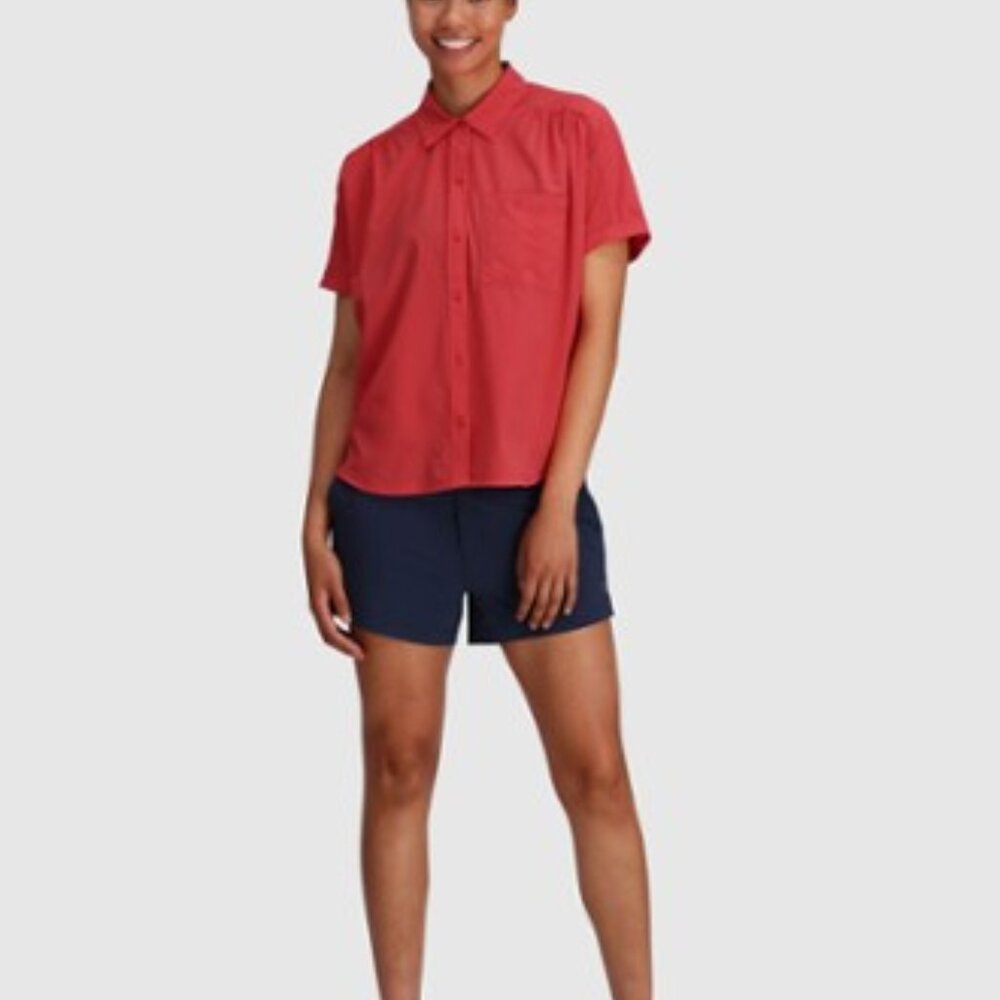 Outdoor Research Astroman UPF 30 Sun Shirt Short Sleeve Pocket Red - Picture 2 of 15
